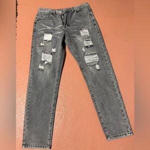 Distressed Gray Jeans